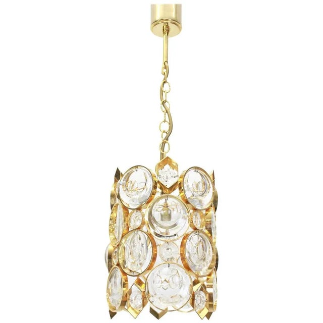 Small Pendant in Gilt Brass and Crystal Glass from Palwa, Germany, 1970s For Sale - Image 6 of 6