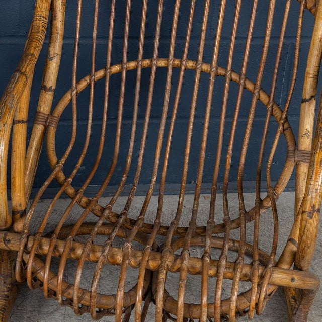 20th Century Italian Wicker Armchairs by Tito Agnoli, 1960s, Set of 2 For Sale - Image 4 of 18