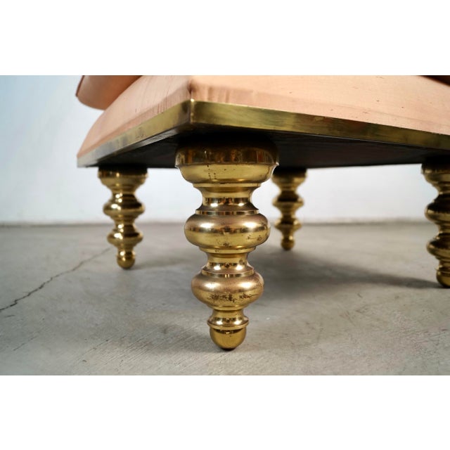 1980’s Hollywood Regency Brass Ottoman / Stool For Sale - Image 11 of 12