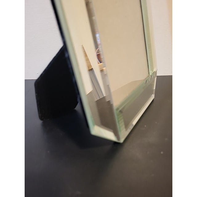 Art Deco Vintage Art Deco Style Mirrored Picture Frame With Beveled Edge For Sale - Image 3 of 9