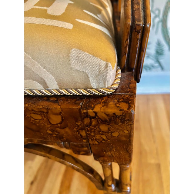 Early to Mid 20th Century Anglo-Chinese Faux Tortoiseshell Lacquer Pagoda Armchair For Sale - Image 11 of 15