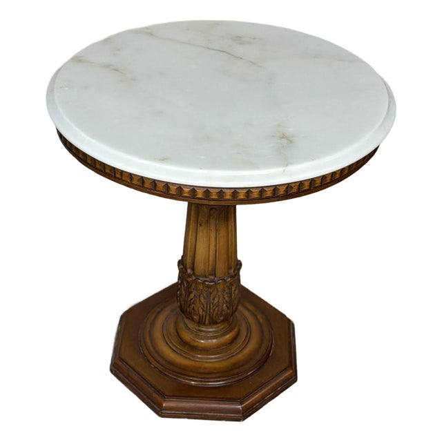 19th Century Italian Round Table With Carrara Marble Top For Sale