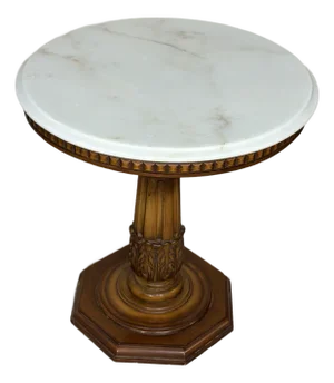 19th Century Italian Round Table With Carrara Marble Top