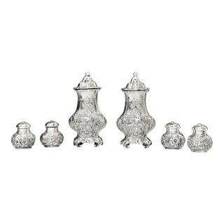Gorham Sterling Salt and Pepper Shakers 2 Plus 4 Small Sterling Silver Shakers - Set of 6 For Sale