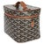 Traditional Gold Black Goyardine Canvas Muse Vanity Case For Sale - Image 3 of 8