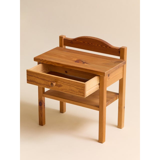Brown 1950s The Pair of Vintage Small Pine Side Tables For Sale - Image 8 of 11