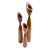1990s Signed Danish Modern Teak Tulip Candle Holders Sculptural Set of 3 For Sale