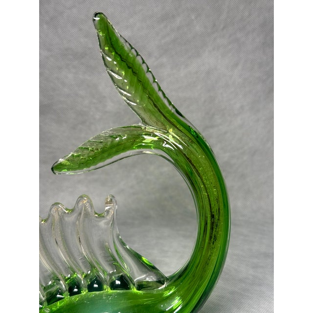 Green Murano Glass Fish Sculpture with Gold, Italy, 1960s For Sale - Image 10 of 11