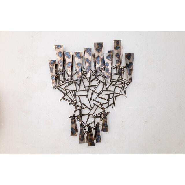 Metal Marc Weinstein Creates Plutonic Brutalist Torch Cut Wall Sculpture For Sale - Image 7 of 8