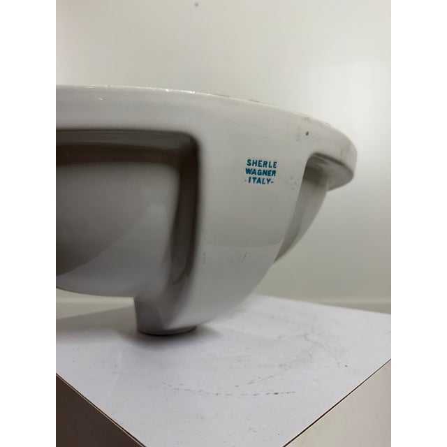 Vintage Sherle Wagner Italian Porcelain Undermount Sink With Gold Interior For Sale - Image 9 of 17