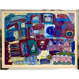 Lynne Golob Gelfman, Abstract Expressionist 1980s Painting Miami Woman Modernist Lynne Golob Gelfman, c.1983 For Sale