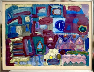 Lynne Golob Gelfman, Abstract Expressionist 1980s Painting Miami Woman Modernist Lynne Golob Gelfman, c.1983
