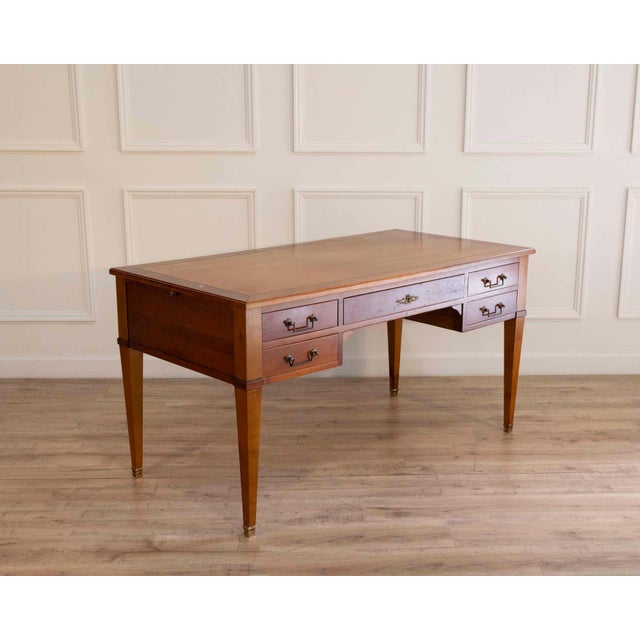 Louis XVI Style Mahogany Bureau Plat (Directoire Desk), Mid-20th Century For Sale In Atlanta - Image 6 of 10