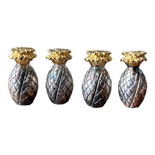 Lenox Williamsburg Collection Silverplate, Hollowware Set of 4 Place Card Holder Pineapple Design For Sale
