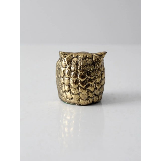 Vintage Brass Owl For Sale - Image 6 of 11