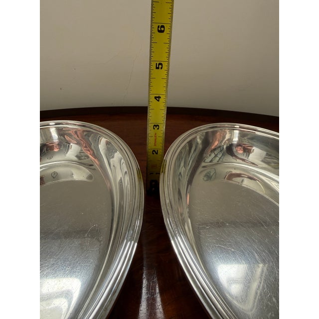 Silver Pair of Vintage Tiffany & Co. Silver Plated Open Oval Serving Dishes For Sale - Image 8 of 12