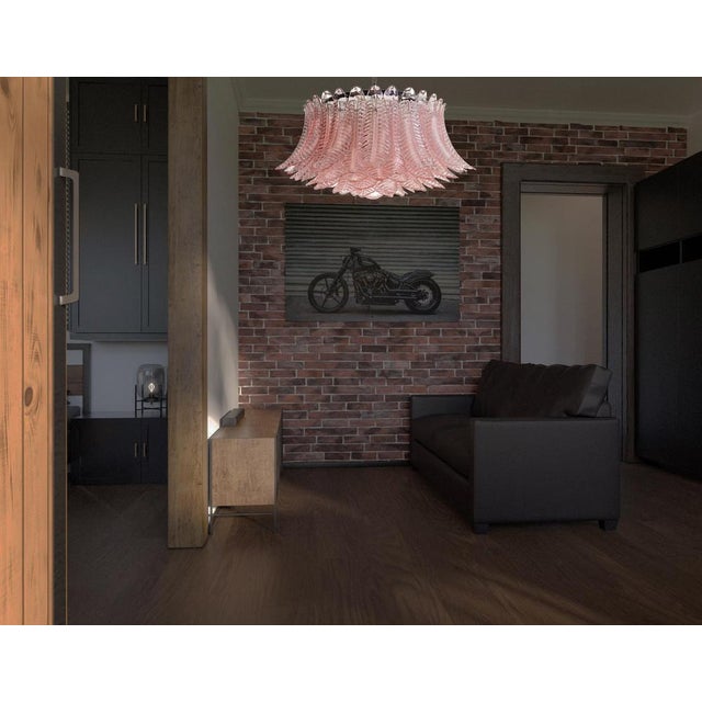 Italian Pink Glass Ceiling Light Chandelier, Murano, 1990s For Sale - Image 12 of 17