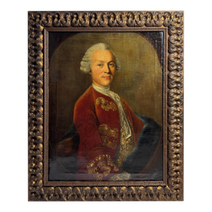 Mid 18th Century Austrian Portrait Painting of a Young Aristocrat in Red Coat
