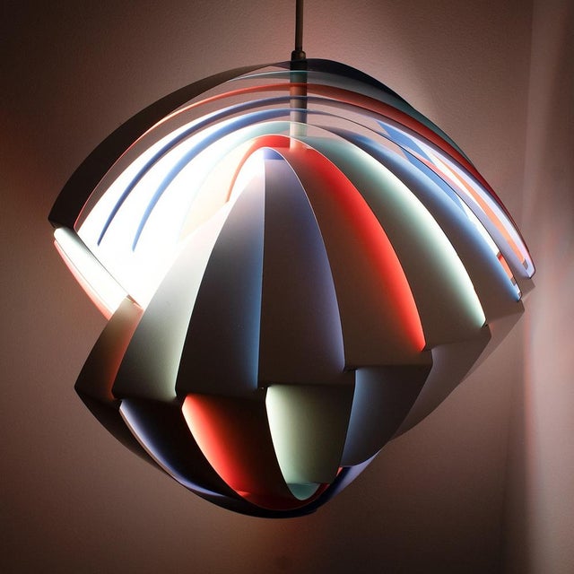 Danish Konkylie Pendant Lamp attributed to Louis Weisdorf for Lyfa, 1960s For Sale - Image 12 of 15