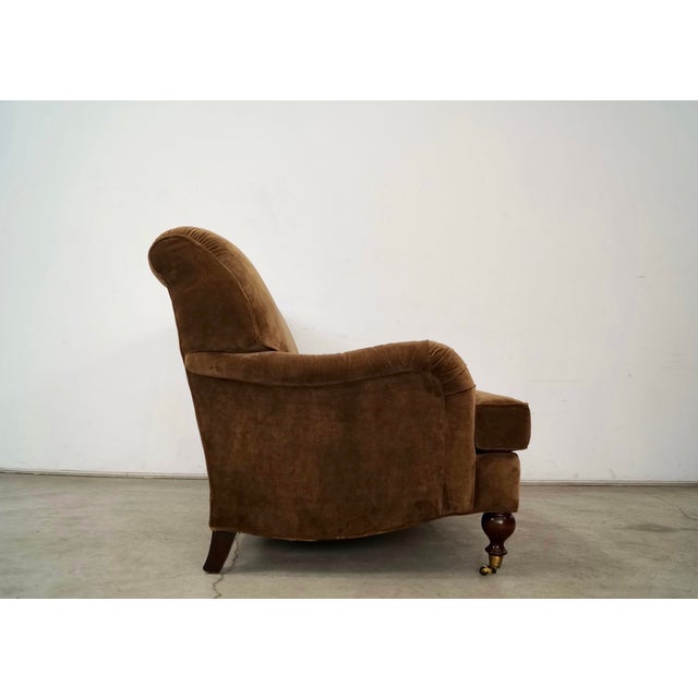 Wood Hollywood Regency George Smith Style English Roll-Arm Loveseat For Sale - Image 7 of 12