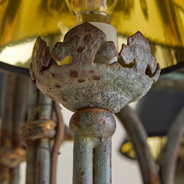 Black 1940s French Hand-Forged Wrought Iron 8-Light Chandelier For Sale - Image 8 of 11
