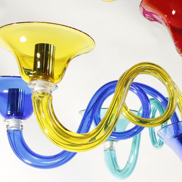Contemporary Brazil Chandelier in Multicolored Murano Glass by Bottega Veneziana For Sale - Image 3 of 7