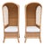 Pair Mid 20th Century of Hooded Tall Back Wicker Chairs For Sale