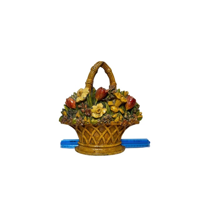 Rare flower basket doorstop featured on page 155 of Jeanne Bertoia's "Doorstops" book. This piece is in unusally excellent...