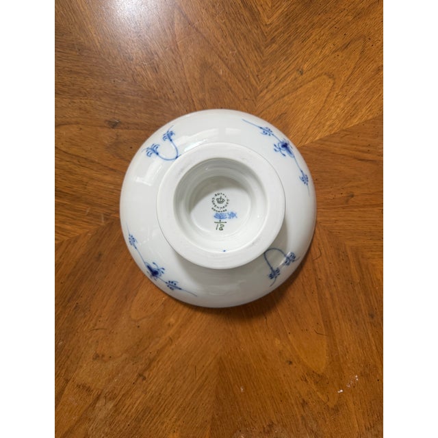 Mid-Century Modern 1970s Royal Copenhagen Blue Fluted Plain Footed Compote Bowl - No. 1/18 For Sale - Image 3 of 11