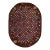1920s Brown Diamond Folk Art Antique Oval American Hooked Rug 7'8" X 10'6" Handknotted Wool Carpet For Sale