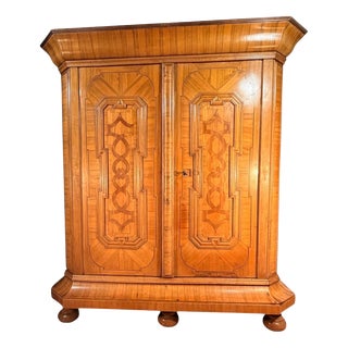 Antique South German Baroque Armoire in Walnut, 1750 For Sale