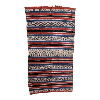 1980s Authentic Moroccan Kilim Rug - 9.7 X 5.15 Ft For Sale