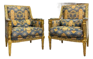 A Pair of Louis XVI Giltwood Fauteuils a La Reine by Louis Delanois, Circa 1780