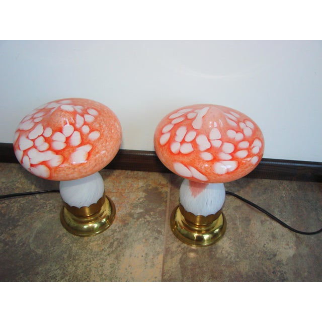 1980s Vintage Mushrooms Table Lamps, 1980s, Set of 2 For Sale - Image 5 of 10