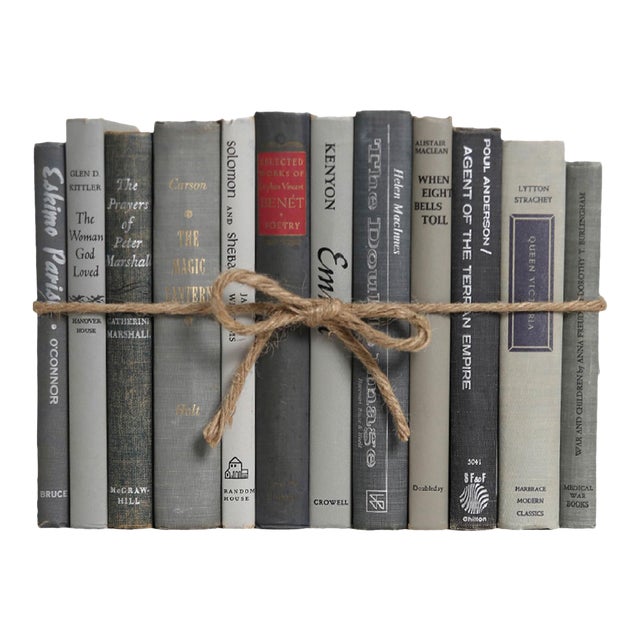 Decorative Books - Vintage Granite Book Bundle - 1 Foot of Grey Books For Sale
