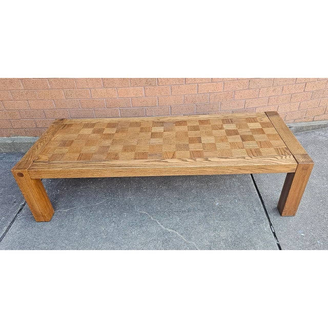 Mid-Century Modern Conant Ball Mid-Century Oak Parquet Checquered Cofee Table For Sale - Image 3 of 7