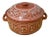 Vintage Romania Redware Covered Dish For Sale