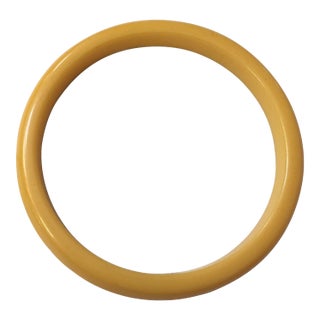 Art Deco Butterscotch Bakelite/Catalin Slip-on Bangle Bracelet For Sale