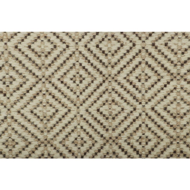 Rug & Kilim’s Contemporary Flatweave in Brown & Cream Geometric Patterns For Sale In New York - Image 6 of 7