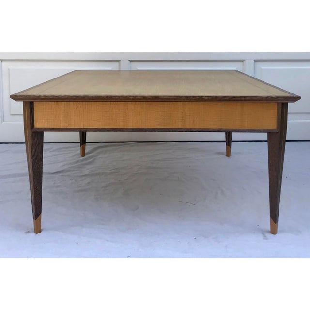 Traditional l'Atelier Exotic Wood Inlay Coffee Table Signed by Rob Anderson, 1993 For Sale - Image 3 of 13