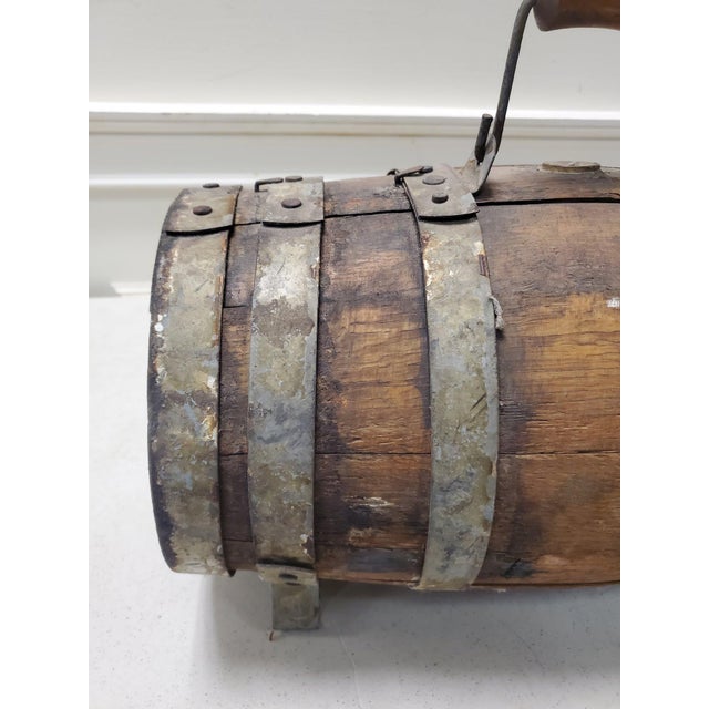 Late 19th Century Antique 19th Century Naval Merchantman Grog Barrel With Iron Bale Handle For Sale - Image 5 of 10