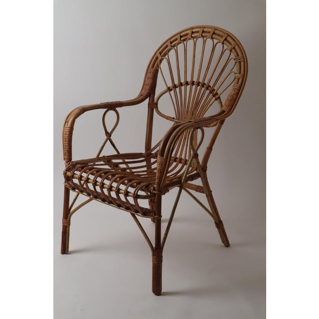 Italian Rattan & Bamboo Peacook Chair, 1970s For Sale - Image 4 of 18