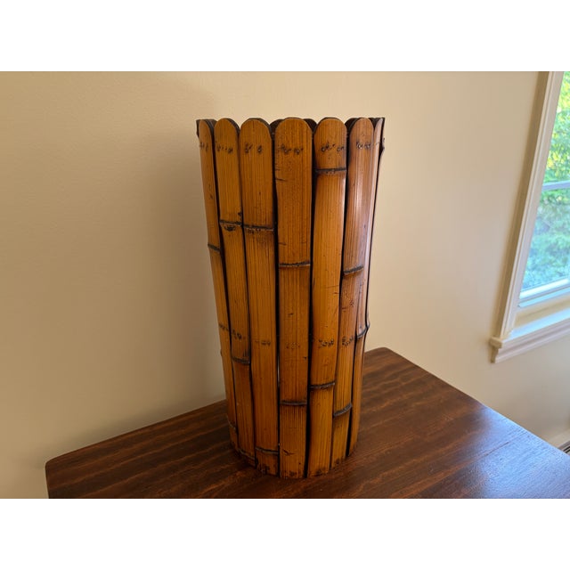 1970s Bamboo Umbrella Stand in the Palm Beach Tradition For Sale In South Bend - Image 6 of 12
