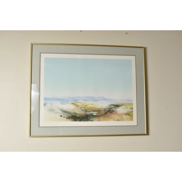 Abstract Large Scale John Maxon Hi Rider Watercolor Abstract Landscape Aquatint Etching For Sale - Image 3 of 12