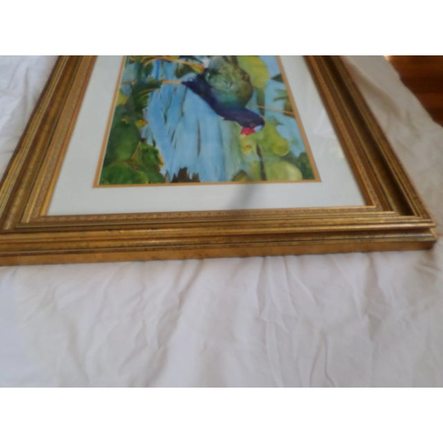 1970s "Purple Gallinule Bird in Pond" Watercolor Painting, Framed For Sale In Columbia, SC - Image 6 of 13