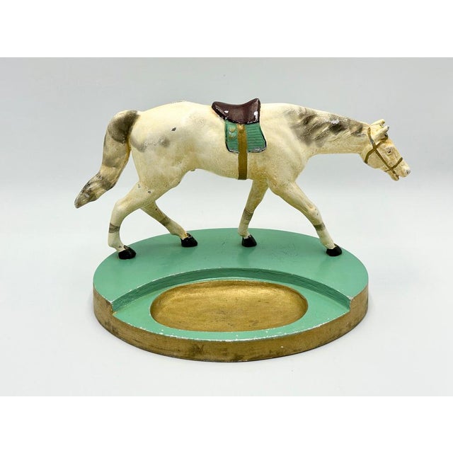 Art Deco Aluminium Desk Tray with Horse Figure, 1930s For Sale - Image 4 of 14