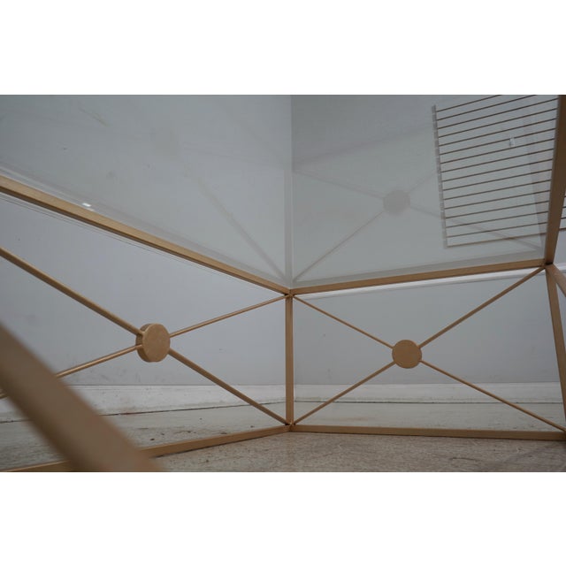 Modern Design Metal X Frame Glass Top Coffee Table For Sale - Image 12 of 12