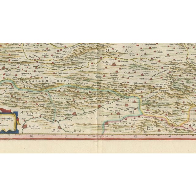 Antique Map of Spain from Blaeu, 1642 For Sale - Image 11 of 12