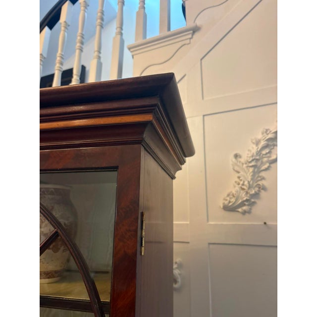 Brown Antique Georgian Astragal Glazed Mahogany Bookcase with Secretaire from Gillows, 1780s For Sale - Image 8 of 18
