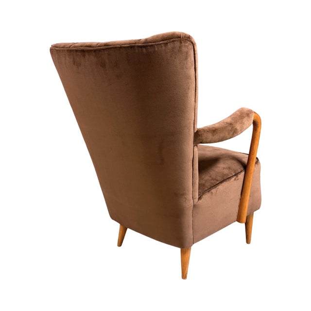 1940s Swedish Designer, Art Deco Easy Chairs, Velvet, Birch, Sweden, 1940s For Sale - Image 5 of 9